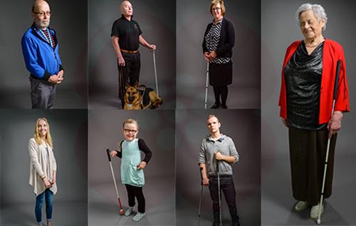 Kuvakollaasi seitsemästä pienestä muotokuvasta.