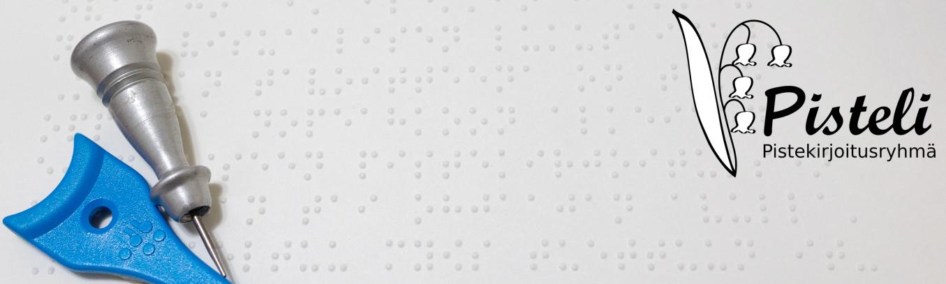 kuvassa pistekirjoitusta ja pisteli