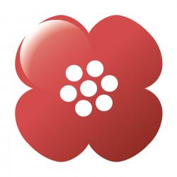 Kuvassa punainen Annansilmät-kukka (logo)