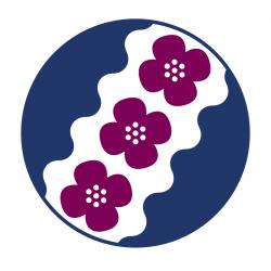 TSNV:n logo on pyöreä, halkaisijana kolme purppuranpunaista annansilmää valkealla pohjalla. Valkeaan pohjaan tulee ympyrän reunoilta sininen aaltomainen kuvio.